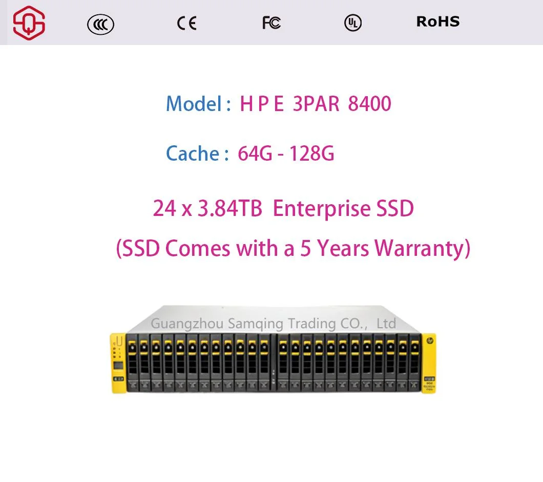 3PAR 8400 24X3.84tb SSD, 5-Year Warranty, Storage System Disk Array, FC, Iscsi, Nas, 16g Port, High Performance