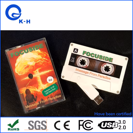 Promotional Gift 16g Cassette Tape USB Stick 2.0 Flash Drive